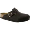 Image de Birkenstock Sabots Boston en Daim, Moka, Largeur Étroite