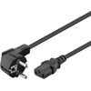 Image de Goobay 50077 Câble d'alimentation coudé pour appareils froids tel que PC, Moniteur, Onduleur (fiche de sécurité selon IEC 320 C13) 2,0m Noir