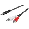 Image de Câble Adaptateur Audio AUX, Prise Jack 3.5mm vers Cinch Mâle Stéréo, CU, Noir, 0.5m Longueur de Câble