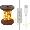 Image de goobay 60341 Guirlande lumineuse LED Bobine de fil, petite/lampe décorative rétro/décoration d'intérieur stylée/lumière blanche chaude et apaisante/bois véritable