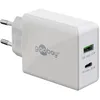 Image de goobay 61674 Chargeur Rapide Double USB-C PD (30 W) / Adaptateur Secteur Quick Charge pour Iphone, Samsung/Chargeur de téléphone Portable/Adaptateur de Charge pour la Prise électrique/Blanc