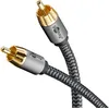 Image de goobay 65296 Câble RCA mono 2m / Câble audio pour subwoofers Hi-Fi/Câble textile flexible/Câble coaxial numérique/Connexions plaquées or