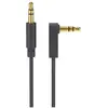 Image de Goobay 67783 Câble de Connexion Audio AUX, 3.5 mm Stéréo, 3 Pôles, Slim, CU, Coudé, 1 m Longueur de Câble, 1,5 m