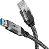Image de goobay 5m LAN-USB Câble 1 Gbit Transfert de données - USB A 3.0 vers RJ45 Ethernet Le câble CAT 6 connecte le routeur et l’ordinateur portable ou le PC - Remplace l’adaptateur USB vers LAN - 70692