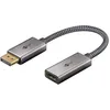 Image de goobay Câble DisplayPort textile - Adaptateur DisplayPort vers HDMI - Plaqué or - Pour PC/ordinateur portable vers écran externe - Construction robuste - Matériaux de qualité supérieure - Reproduction