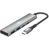 Image de goobay Hub USB-C 4 Ports Slim - 1x C + 3X A (USB 3.2), SuperSpeed 5Gbit/s, boîtier Aluminium, Compatible avec MacBook, iPhone, Android, SSD, Windows/macOS/Linux, 76563