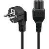Image de Goobay 93277 Câble d´Alimentation coudé pour appareils Chauds, 2 mètres, Noir (Lot de 2)
