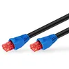 Image de Goobay 94391 Câble de raccordement de réseau CAT6 pour l'extérieur, résistant à l´eau et avec protection contre les UV, noir/bleu, 15m