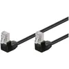 Image de CAT 5e Câble de Liaison 2x 90° Coudés, F/UTP, Noir, 0.5 m Longueur