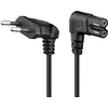Image de Goobay 97350 Câble d'alimentation prise EU type C coudé vers prise double Femelle type C7 coudé; 2,0 m; noir