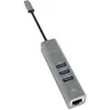 Image de Terratec 251735 Hub USB 3 ports USB-A, RJ45 USB 3.2 Gen1 5 GBit/s avec port réseau intégré gris CONNECT C2