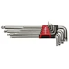 Image de KS TOOLS - 151.2800 - Jeu de clés allen 1,5 à 10 mm - 9 clés mâles - Clé 6 pans pour empreinte de vis abimées - En acier trempé - Avec étui de rangement - Tête sphérique pour utilisation spéciale