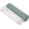 Image de LÄSSIG Linge de puériculture pour bébé Lot de 2 mousselines Couverture de puériculture douillettement doux et respirant (2 pcs. 120 x 120 cm)/ Heavenly Soft Swaddle XL Garden Explorer boys