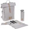 Image de LÄSSIG Bébé Sac à dos à langer Sac à dos avec matelas à langer, fixation pour poussette, porte-bouteille produit durablement/GRE Rolltop Backpack grey