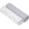 Image de LÄSSIG Bébé Couverture de puériculture Drap de puériculture Lot de 2 en coton 120 x 120 cm/ Swaddle & Burp Blanket XL Tractor
