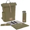 Image de LÄSSIG Bébé Sac à dos à langer Sac à dos avec matelas à langer, fixation pour poussette, porte-bouteille produit durablement/GRE Rolltop Backpack olive