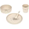 Image de LÄSSIG Set de vaisselle pour enfants (assiette, gobelet, bol, cuillère) sans mélamine, sans BPA, pour lave-vaisselle et micro-ondes/Dish Set Little Water Whale