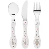 Image de LÄSSIG Set de couverts pour enfants 3 pièces Cuillère Fourchette Couteau Manche en plastique en acier inoxydable/Coutlery 3 pcs Tiny Farmer Sheep/Goose