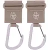 Image de Lässig Fixation pour poussette (2 pcs.) fermeture autoagrippante Crochet Mousqueton Crochets pour poussette Crochets pour faire les courses Métal/Stroller Hooks with Carabiner beige 1107007301