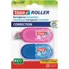 Image de tesa Mini Roller de Correction EcoLogo - Pack de 2 Mini Rollers de Correction avec Design Ergonomique Multicolore - Dimension du Ruban: 6 m x 5 mm - Bleu/Rose