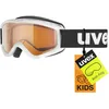 Image de uvex speedy pro - masque de ski pour enfants - à contraste accentué - champ de vision élargi et anti-buée - white/lasergold - one size