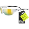 Image de uvex Sportstyle 222 Pola - Lunettes de Sport pour Hommes et Femmes - Polarisées - Confort et Maintien Parfait Sans Points de Pression - White/Yellow - One Size