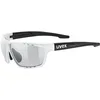 Image de uvex Sportstyle 706 V - Lunettes de Sport pour Hommes et Femmes - à Teinte Variable - Anti-Buée - White Black Matt/Smoke - One Size