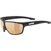 Image de uvex Sportstyle 706 Cv V - Lunettes de Sport pour Hommes et Femmes - à Teinte Variable et Effet Miroir - à Contraste Élevé - Black Matt/Red - One Size