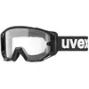 Image de uvex Athletic Bike - Lunettes de Vélo pour Hommes et Femmes - Champ de Vision Élargi et Anti-Buée - Anti-Buée - Black-Clear - One Size