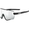 Image de uvex Sportstyle 236 Set - Lunettes de Sport pour Hommes et Femmes - Anti-Buée - Verres de Rechange Compris - Black Matt/Silver - One Size