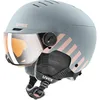Image de uvex Rocket Jr Visor - Casque de Ski pour Enfants - avec Visière - Réglage de la Taille Individuel - Rhino - Blush Matt - 54-58 cm