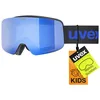 Image de uvex pwdr FM, lunettes de ski, Enfant unisexe, black matt/blue-clear, one size