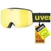 Image de uvex pwdr FM, lunettes de ski, Enfant unisexe, black matt/yellow-clear, one size