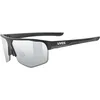 Image de uvex axos set - lunettes de sport pour adults - protection à 100% contre les UVA, UVB et UVC - confort et maintien parfait sans points de pression - black matt/mir.silver - one size