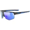 Image de uvex axos set - lunettes de sport pour adults - protection à 100% contre les UVA, UVB et UVC - confort et maintien parfait sans points de pression - black matt/mir.blue - one size