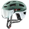 Image de uvex Finale Visor v - Casque Urbain sûr pour Femmes et Hommes - avec visière photochromique - inclut Un éclairage LED - Moss Green-Cloud Matt - 52-57 cm