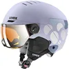 Image de uvex Rocket jr Visor - Casque de Ski Solide pour Enfants - Catégorie de Filtre 2 - Ventilation optimisée - Cool Lavender Abstract Matt - 51-55 cm