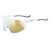 Image de uvex skyryse - lunettes de sport pour adults - forte protection contre les UV - protection à 100% contre les UVA, UVB et UVC - white matt/gold mirror - one size