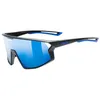 Image de uvex skyryse - lunettes de sport pour adults - forte protection contre les UV - protection à 100% contre les UVA, UVB et UVC - black matt/blue mirror - one size