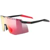 Image de uvex pace stage - lunettes de sport pour adults - protection à 100% contre les UVA, UVB et UVC - anti-buée - black matt/mir.red - one size