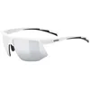 Image de Uvex aerios - lunettes de sport pour adults - protection à 100% contre les UVA, UVB et UVC - confort et maintien parfait sans points de pression - white matt/mir. silver - one size