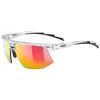 Image de Uvex aerios - lunettes de sport pour adults - protection à 100% contre les UVA, UVB et UVC - confort et maintien parfait sans points de pression - clear/mir.red - one size