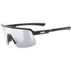 Image de Uvex dyrt jr.   lunettes de sport légères et stylées avec écran miroir, plaquettes de nez souples et branches soft pour enfants   noir mat/miroir argent   taille unique