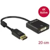 Image de Câble adaptateur Delock DisplayPort / DVI Fiche mâle DisplayPort, Prise femelle DVI-I 24+5 pôles 0.20 m noir 62599 contacts dorés Câble DisplayPort