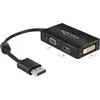 Image de Delock 62656 DisplayPort / VGA / HDMI / DVI Adaptateur [1x DisplayPort mâle - 1x VGA femelle, HDMI femelle, DVI femelle 24+1 pôles] noir avec noyau en ferrite