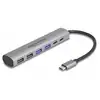 Image de Delock 64232 Hub USB 4+2 ports USB-A, USB-C® USB 3.2 Gen2 10 GBit/s avec fiche mâle USB-C gris 64232