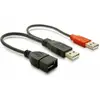Image de Delock Câble USB USB 2.0 USB-A mâle, USB-A mâle, USB-A femelle 0.20 m noir 65306