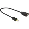 Image de Câble de raccordement Delock HDMI Prise femelle HDMI-A, Fiche mâle HDMI-Micro-D 0.23 m noir 65687 contacts dorés, 4K UHD Câble HDMI