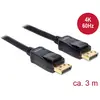 Image de Delock DisplayPort Câble de raccordement Fiche mâle DisplayPort, Fiche mâle DisplayPort 3.00 m noir 82424 Câble DisplayPort
