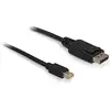 Image de Câble de raccordement Delock DisplayPort / Mini-Display Fiche mâle Mini DisplayPort, Fiche mâle DisplayPort 2 m noir 82438 4K UHD, contacts dorés Câble